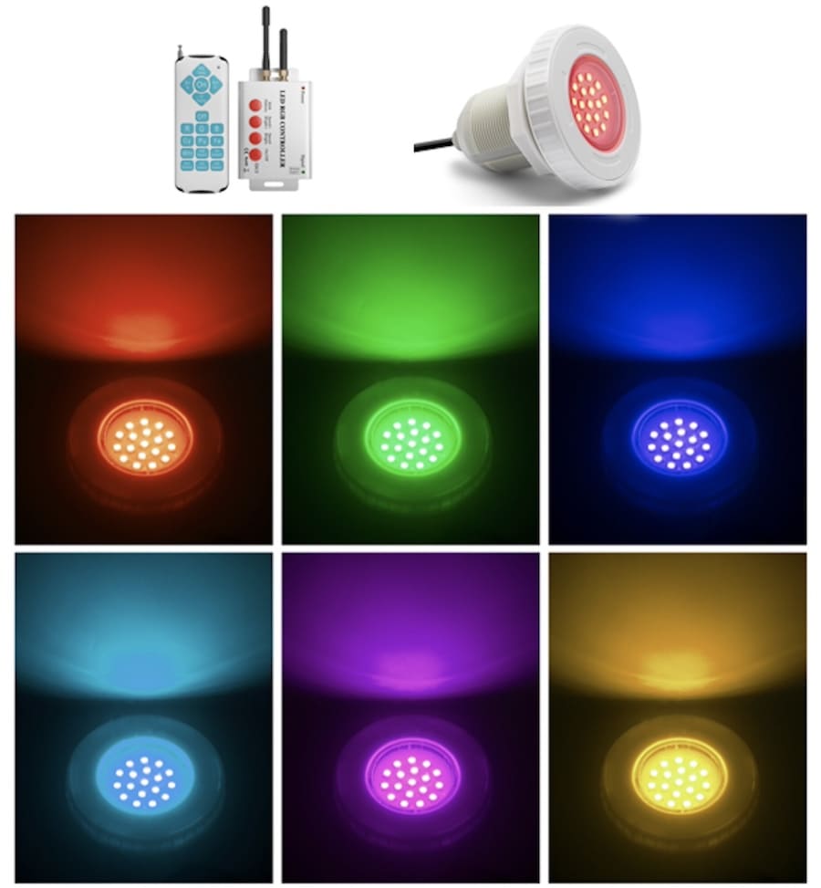 Sundlaugarljós - RGB LED litalýsing á sundlauginni, tjörninni, gosbrunninum