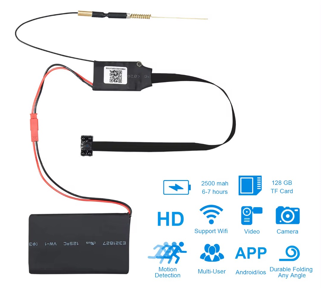 WiFi HD lítill pinhole HD myndavél 1080P með IR LED næturljósum